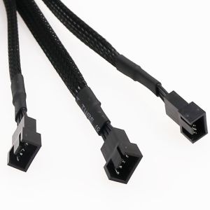 PWM Fan Splitter Adapter Cable Sleeved Braided Y Splitter Computer PC 4 Pin Fan