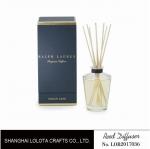 Buy cheap Clear Round Bottle Glass Reed Diffuser With Blue Rigid Gift Box Packaging from wholesalers