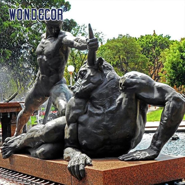 Buy cheap Expressive Large Bronze Sculpture Greek Mythological Figures Minotaur And Theseus from wholesalers