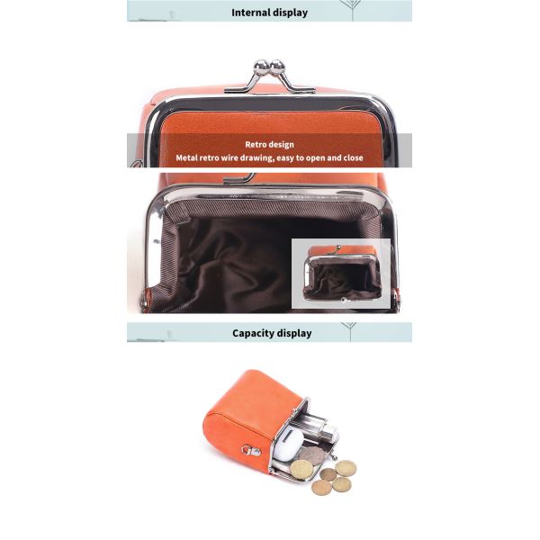 Low MOQ Genuine Leather Chain Sling Shoulder Bag for Women Mini Coin Purse Keychain