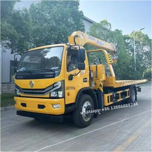 Buy cheap Factory Hot Selling Pair Function  DFAC   Flat Wrecker With Crane   Tow Truck With Crane   Road Rescue Trailer With  Crane from wholesalers