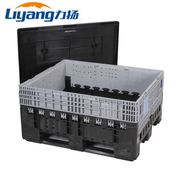 Quality HDPE Folding Large Plastic Pallet Box Bin For Fruit And Vegetable for sale