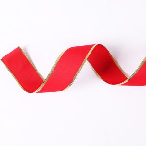 Buy cheap Factory Classic 25mm Metallic Gold Edge Printed Grosgrain Ribbon Bow from wholesalers