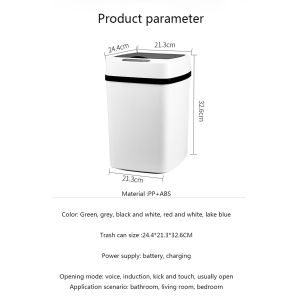 Buy cheap 14L Sensing Garbage Can Household Living Room Bathroom Kitchen Touch Screen Smart Garbage Can with Lid from wholesalers