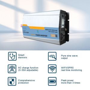 USB Port 3kw 4kw 5kw Pure Sine Wave Solar Inverter SDK Network Multi Function