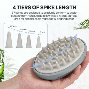 Buy cheap Gray Interchangeable Scalp Scrub Brush With 3 Hardness Levels from wholesalers