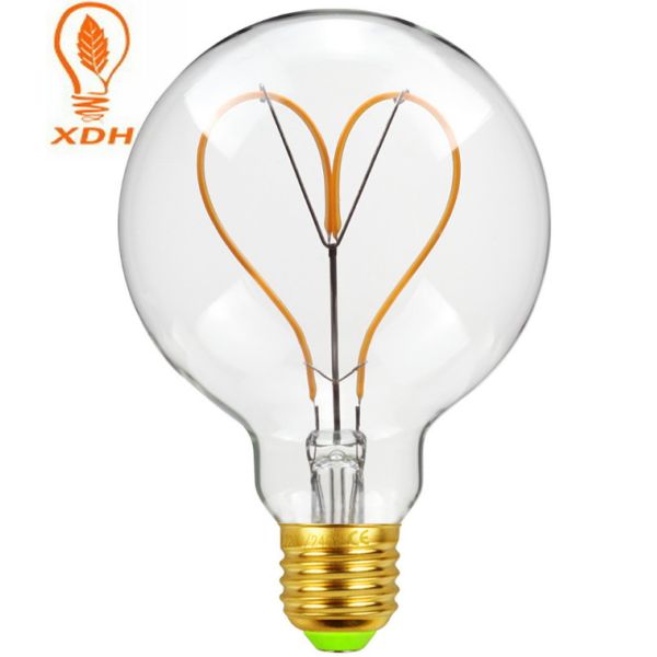 Quality G95 Globe LED Filament Bulb Edison Amber Light Bulbs 230V for sale