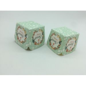 Buy cheap Mint Colored Flower Cupcake Liners , Square Cupcake Wrappers Romantic Wedding Baking Cup from wholesalers