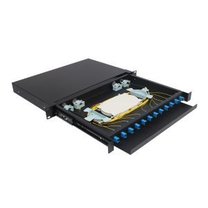 12 Core 1U Rack Mount Fiber Optic Patch Panel For FTTX Network Cable Management
