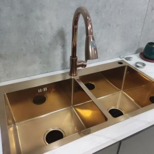 Buy cheap Handmade Stainless Steel Kitchen Sink with PVD Nano Oil-Resistant Self-Cleaning Technology and Handmade Craftsmanship from wholesalers