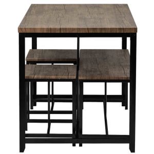 Buy cheap 43.3“L Wooden Dining Room Table And Chair Set With 1 Bench 2 Stools from wholesalers