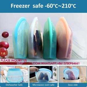 Silicone Bag Quart Reusable Food Storage Bags Freezer Sous Vide Container Oven