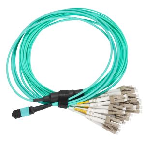 Buy cheap QY Female MPO to 24 LC OM3 Duplex Multimode Breakout Cable from wholesalers