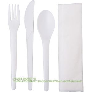 Compostable CPLA Cutlery Set, Zero Waste Serving Utensils Set, Parties Camping