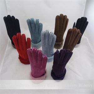 Buy cheap real sheepskin gloves handmade nice leather popular lady gloves from wholesalers