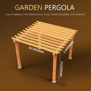 Customized Wood Plastic Composite Pergola WPC Low Maintenance
