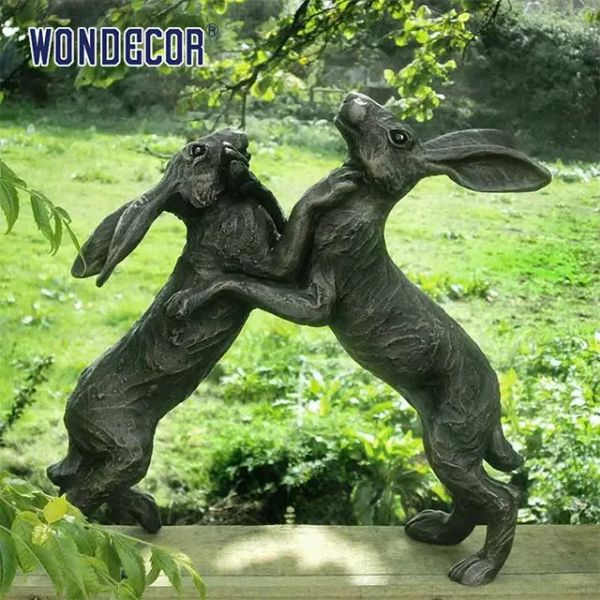 Buy cheap WONDERS Custom Bronze Sculpture 45cm Fighting Hares Bronze Sculpture from wholesalers