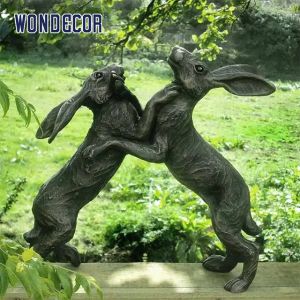 Buy cheap WONDERS Custom Bronze Sculpture 45cm Fighting Hares Bronze Sculpture from wholesalers
