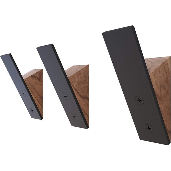 Standard Black Walnut Hooks for Hanging Coats Wall Hooks Decorative Wall Hooks