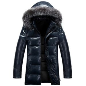Buy cheap Cool Winters Hooded Anorak Jacket With Fur Hood , Mens Padded Leather Jacket from wholesalers