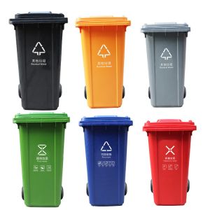 China 240L Trash Cans With Wheels Recycling And Sanitation Trash Bin 240 Liters on sale
