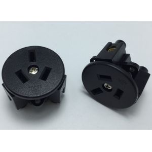 White Or Black PC Wall Argentina Electrical Sockets 3 Poles Female Round Single