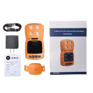 Zetron 4 In 1 Portable Multi Gas Detector H2S O2 CO EX IP65 200g Compact Easy