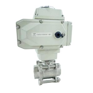 3PC Thread Ball Valve with Automatic Electric Actuator ISO9001 Standard DN8