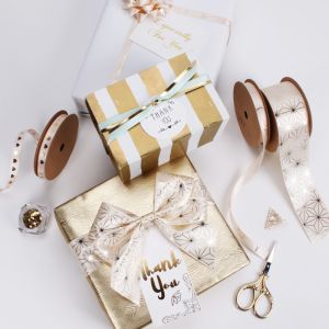 Gift wrapping ribbon polyester customized ribbons with logo