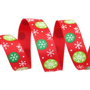 2020 colorful polyester tape with christmas tree and snow printing christmas