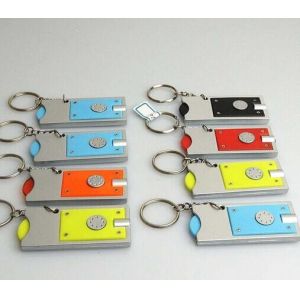 Buy cheap Cheap Wholesale Led Coin Holder Keychain Led Flashlight With Custom Print Logo For Promotional Gift from wholesalers
