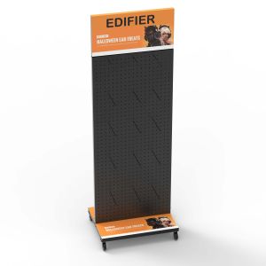 Single Side Metal Pegboard Headphone Display Stand With Hooks for Accessories