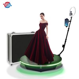Buy cheap Phone App Control 360 Rotating Photo Booth 40" 100cm Automatic Rotating Glass Platform With Ring Light from wholesalers