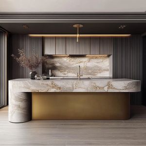 Buy cheap Villa Project Automatic Newest Modern Gray Lacquer Prefab Top Base Kitchen Display Cabinet Kitchen Furniture from wholesalers