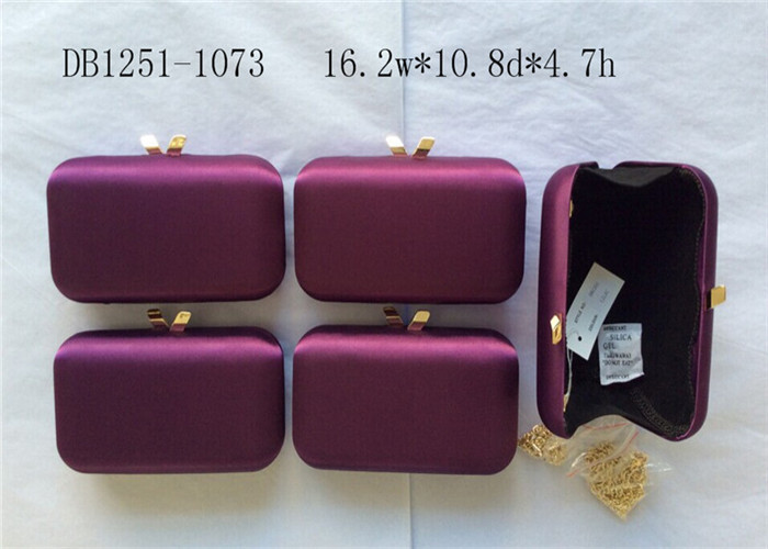 Buy cheap Customized Recyclable Womens Satin Clutch Bag Two Magnet Metal Hook from wholesalers
