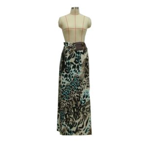 China Leo Print Beautiful Womens Long Skirts , High Waisted Bodycon Skirt Anti Wrinkle on sale