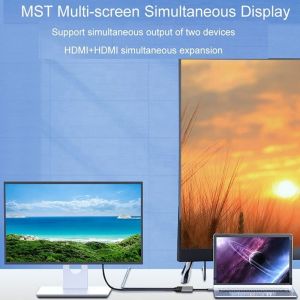 Buy cheap 4-in-1 USB C to Dual 4K HDMI MST Adapter for Charging Data Transfer and Video Output from wholesalers