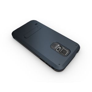 3-in-1 case for Samsung S5, unique design with stand, dark blue color, strong