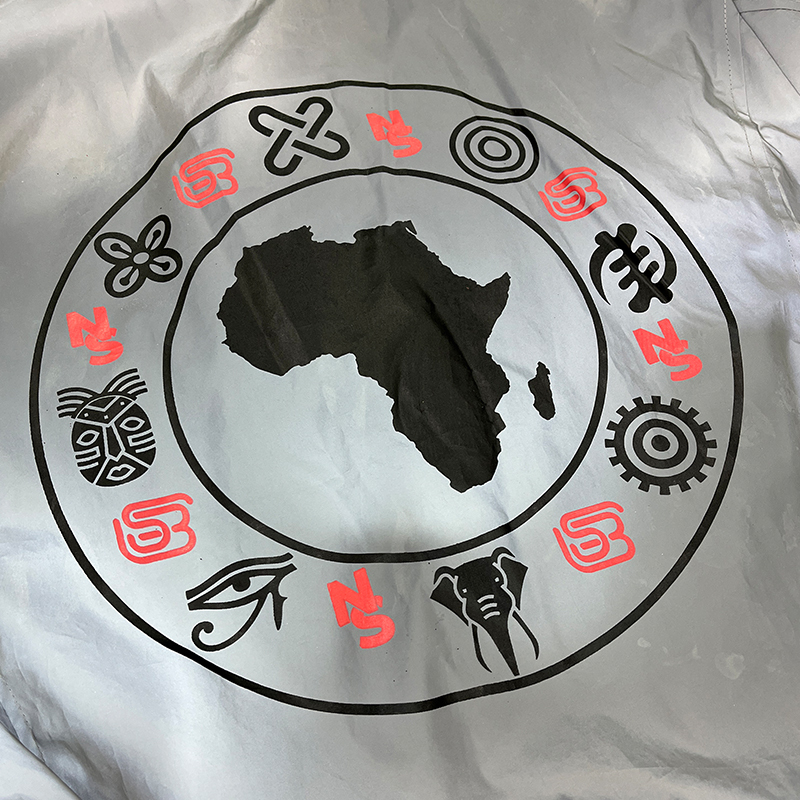 Custom Heat Transfer Print Windbreaker Jacket For Men Reflective Shiny Finish