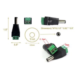 Buy cheap 5.5mm x 2.1mm Male Jack DC Power Adapter for CCTV Camera LED Strip Lights from wholesalers