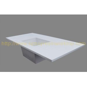 1.5 Meter monolithic epoxy resin sink with reagent drain groove for school lab