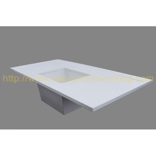 1.5 Meter monolithic epoxy resin sink with reagent drain groove for school lab