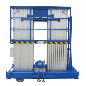 Buy cheap Quadruple Mast Insulated 10m Aerial Work Platform 300Kg with Rigid Aluminum Alloy Profile from wholesalers