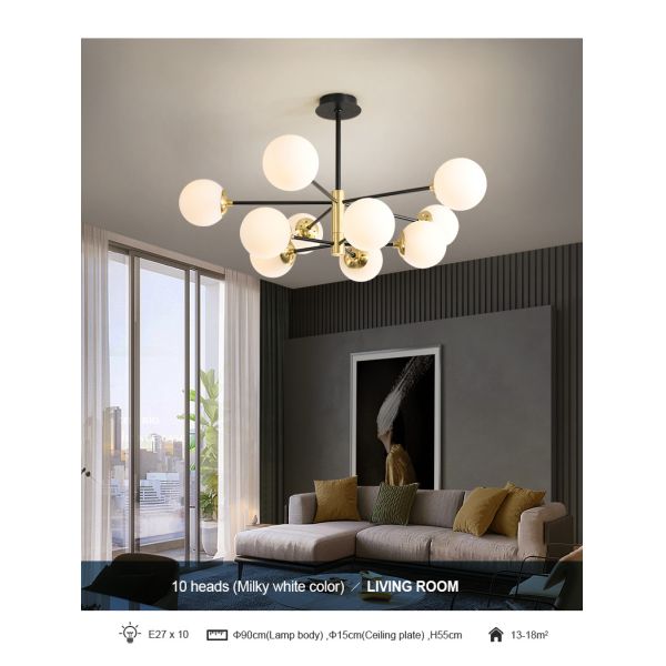 Buy cheap Loft Vintage Loft Chandelier E27 Round Ball Light Ceilling Lamp Black Gold pendant lighting(WH-MI-426) from wholesalers
