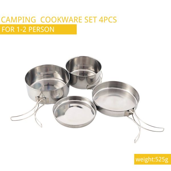 Quality OEM & ODM Stanley Camping Cooking Set Stainless Steel 4pcs/Set for sale