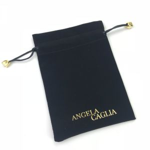 Soft Black 10x15cm Dice Packing Dust Drawstring Bag