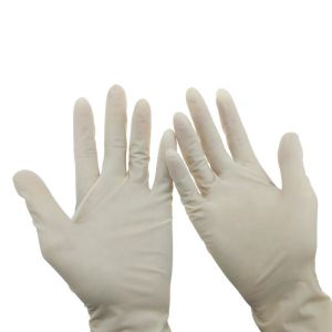 Non Slip Disposable Latex Examination Gloves , Disposable Rubber Gloves