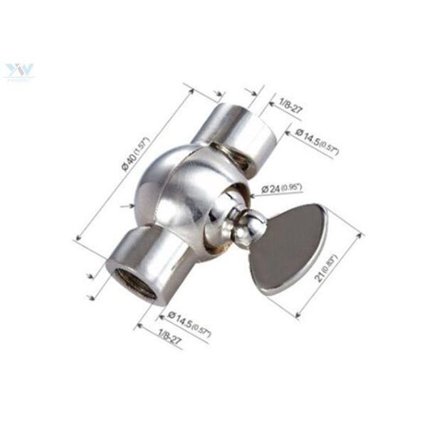 Quality 1 / 8 - 27 Thread Copper Lamp Swivel Joint Chrome Plated Brass Wing Nut Swivels for sale