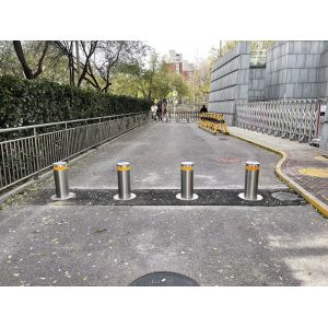 Buy cheap 304 Stainless Steel Automatic Bollards With LED Light System Integration from wholesalers