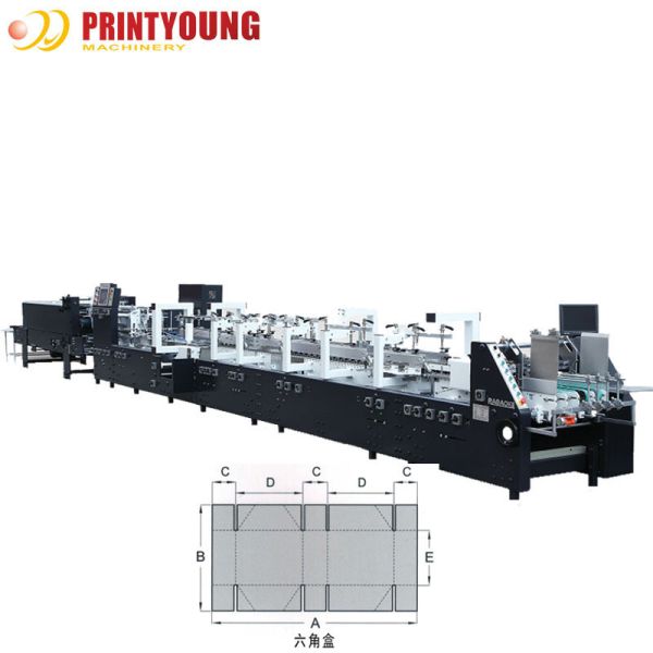 Buy cheap 400m/min Six Corner auto folding gluing machine for Pizza Box from wholesalers